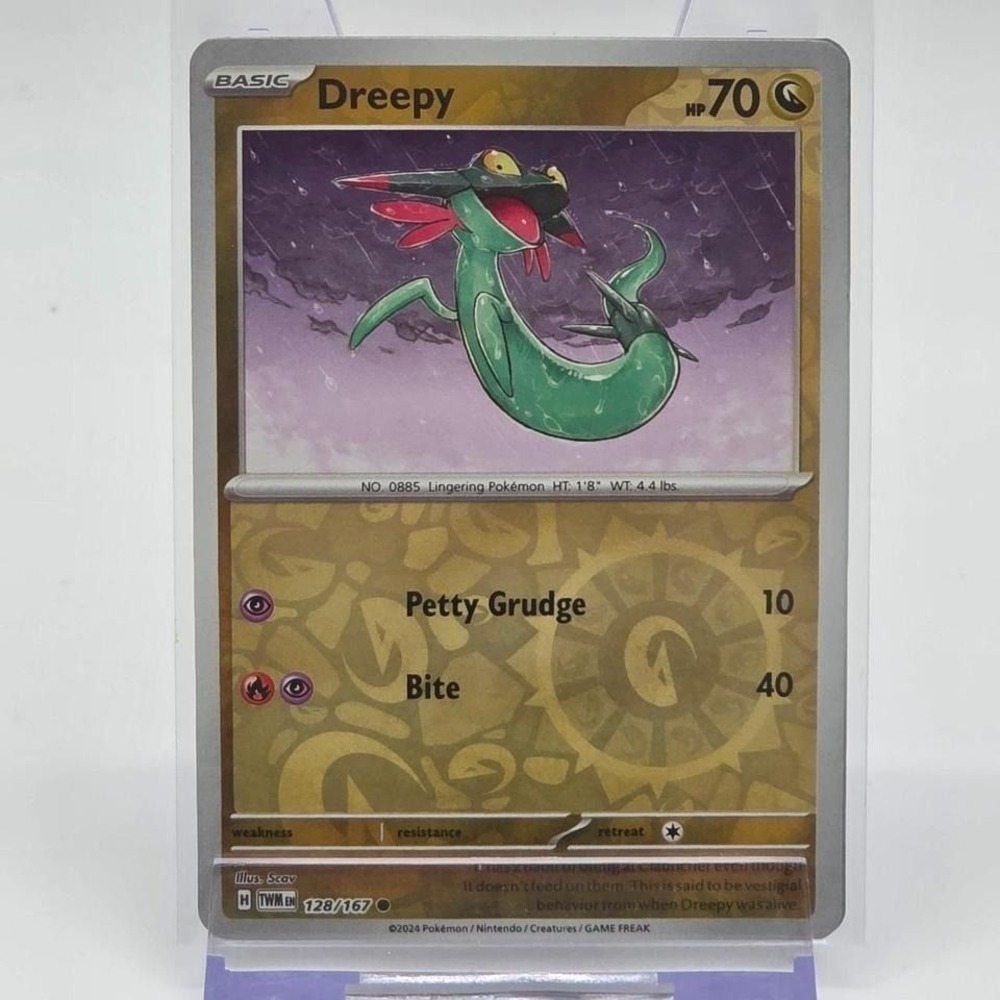 Pokemon Dreepy 128/167 Reverse Holo Twilight Masquerade Dragon TCG Card